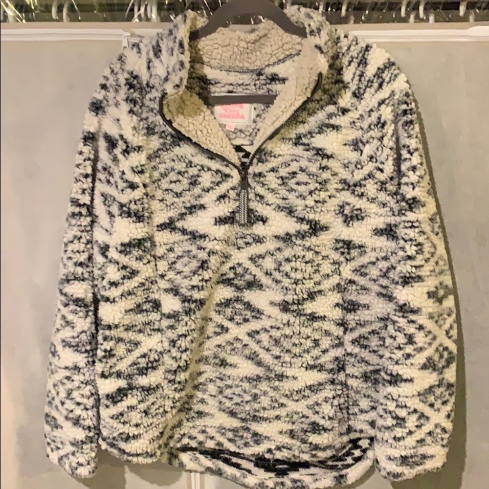 Cozy Sherpa Quarter Zip Pullover Sweater Size XXL